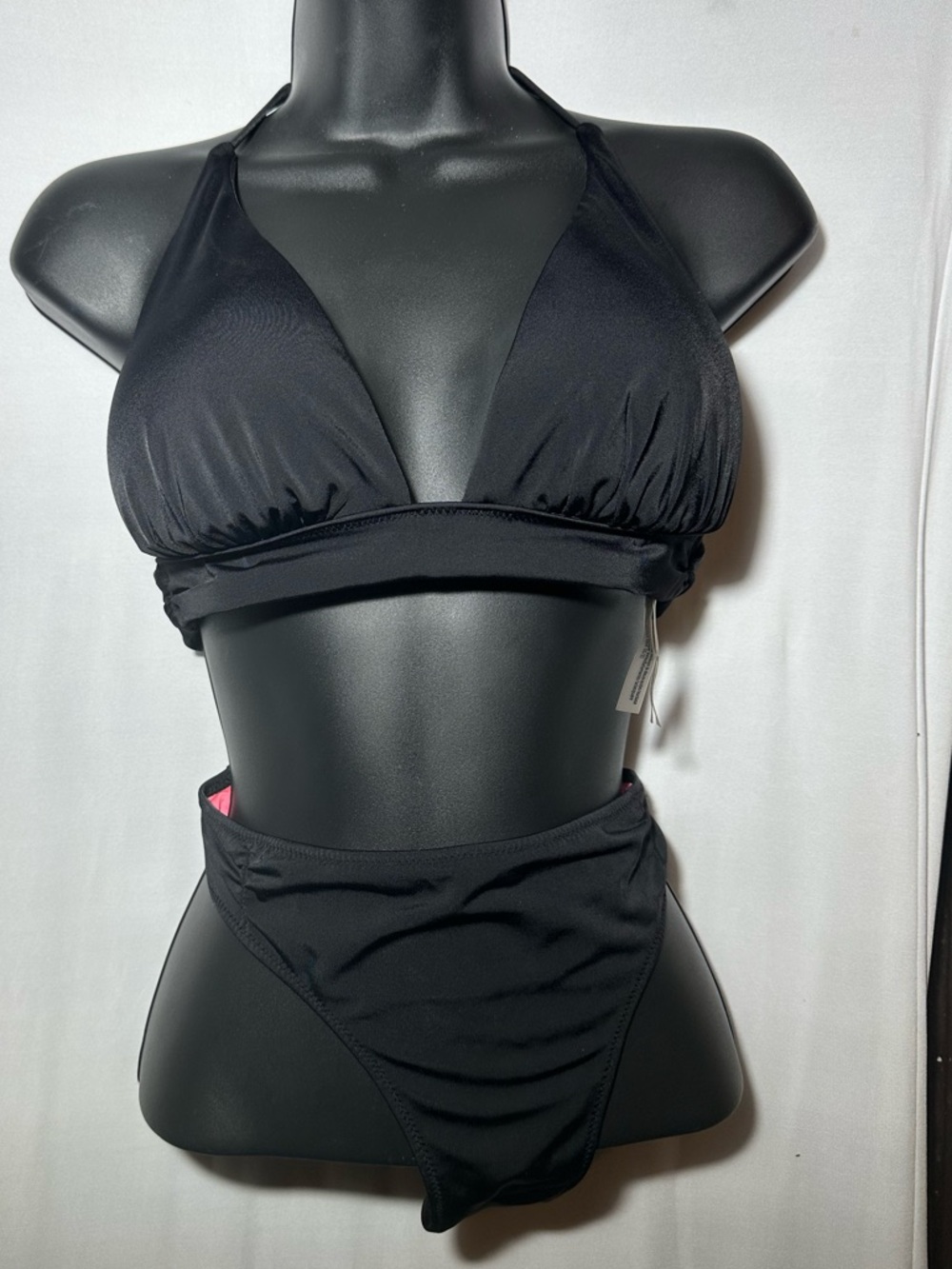 Victoria’s Secret Pure Black Halter 2 piece Bikini Set – Size M Top / L Bottom